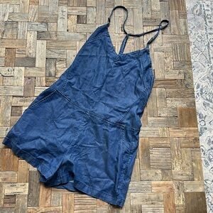 Blank NYC Chambray Halter Romper